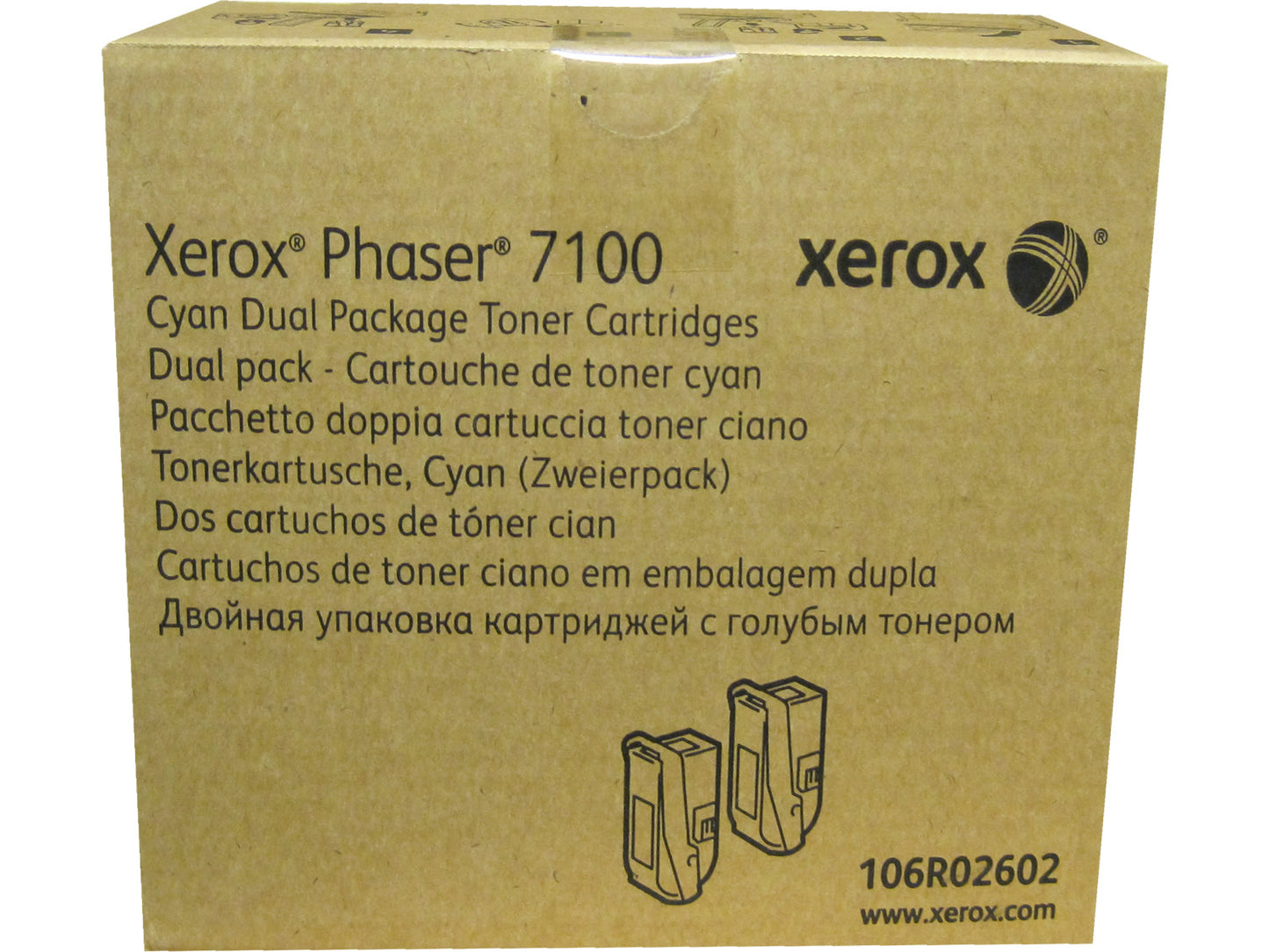 XEROX 106R02602 (106R2602) Cyan Toner 2-Pack 4.5k ea.