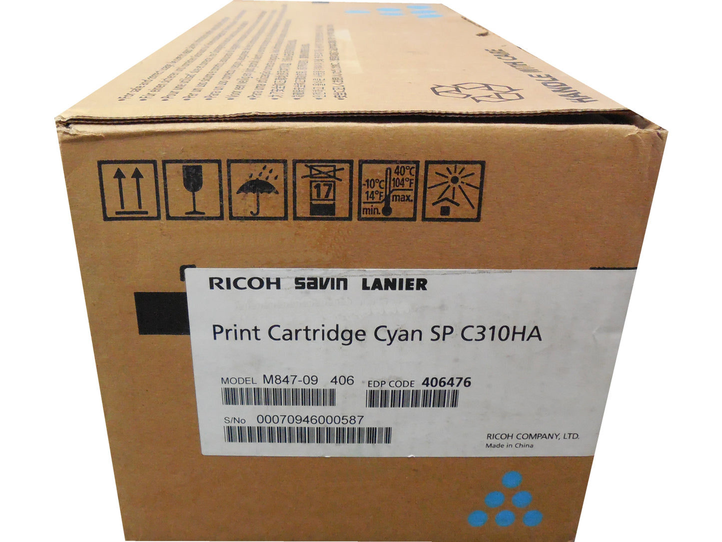 RICOH 406476 Cyan High Yield Toner 6k