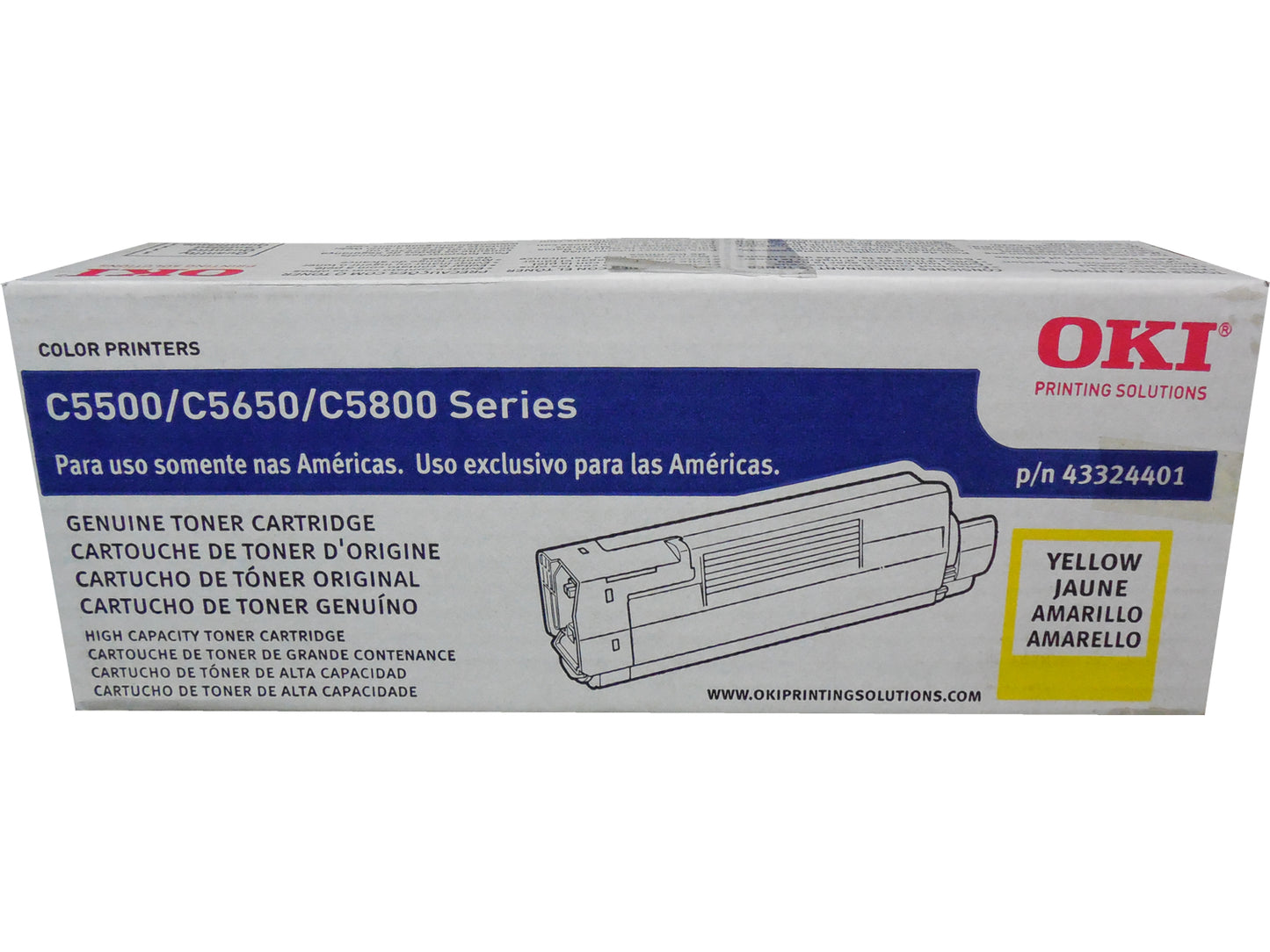 OKIDATA 43324401 Type C8 Yellow High Yield Toner 5k
