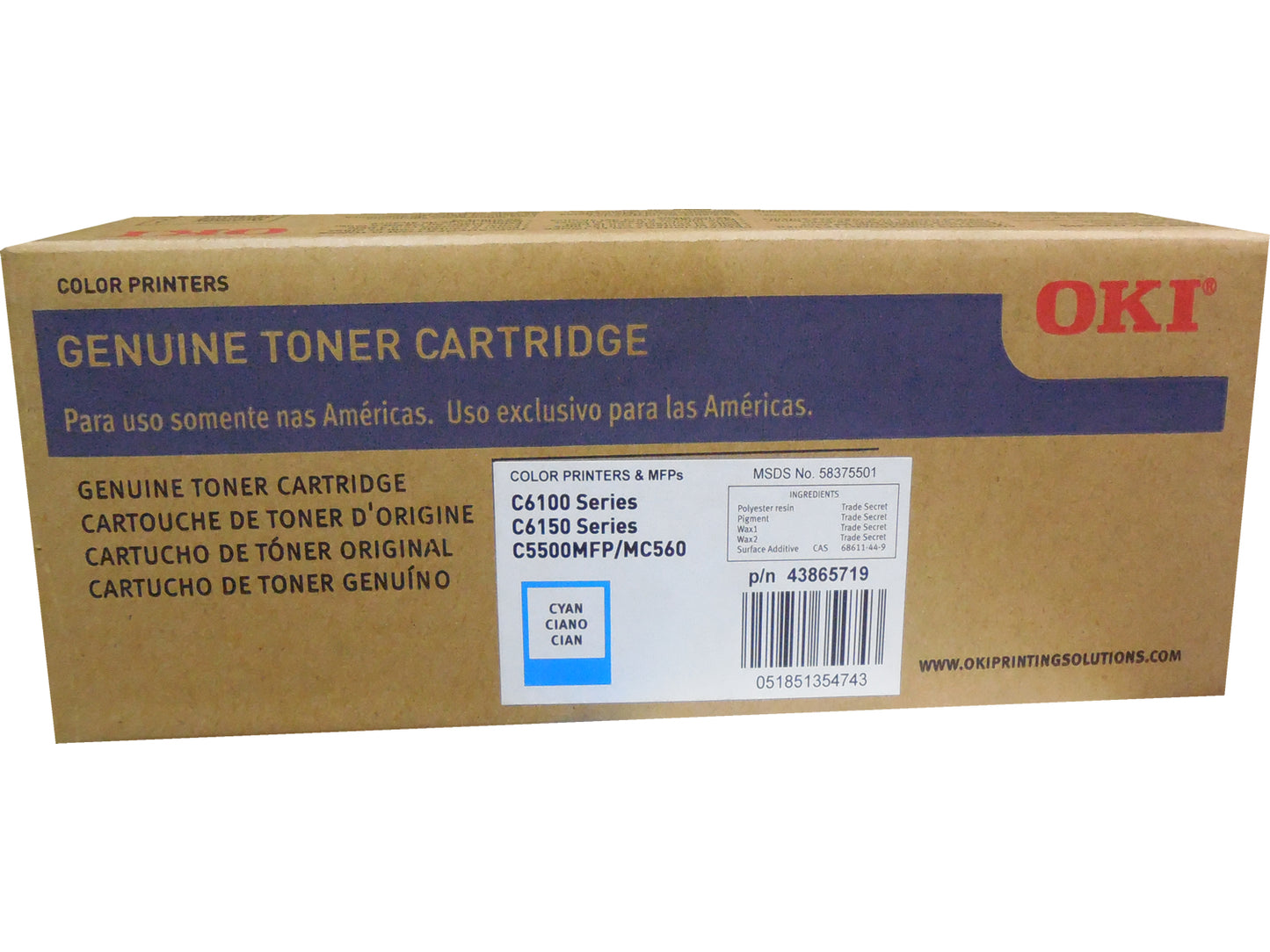 OKIDATA 43865719 Cyan Toner