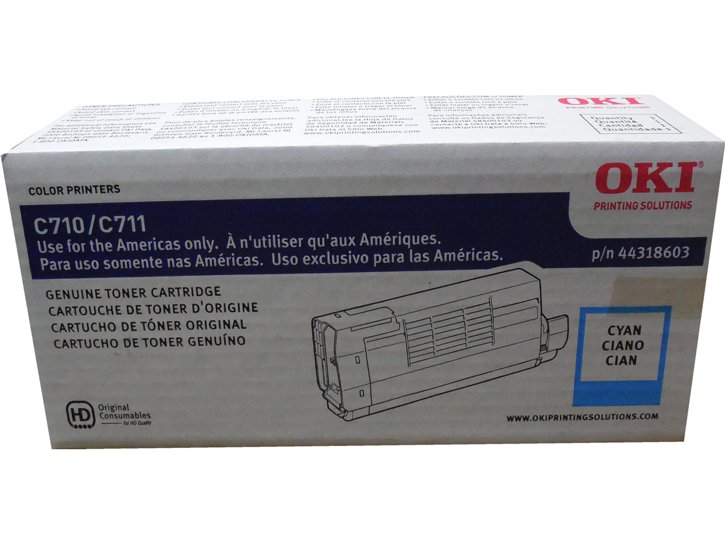 OKIDATA 44318603 Cyan Toner 11.5k