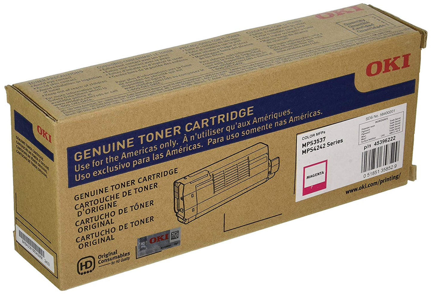 OKI 45396222 Magenta Toner Cartridge