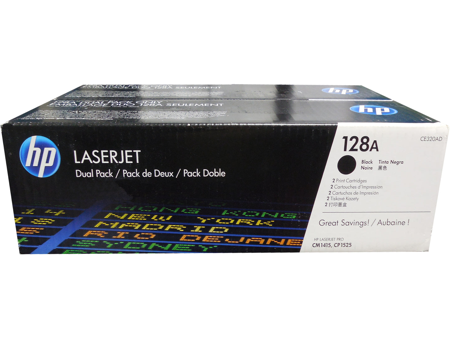 HP CE320AD (128A) Black Toner Twin Pack