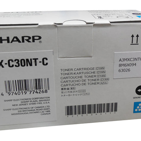 SHARP MX-C30NT-C Cyan Toner Cartridge