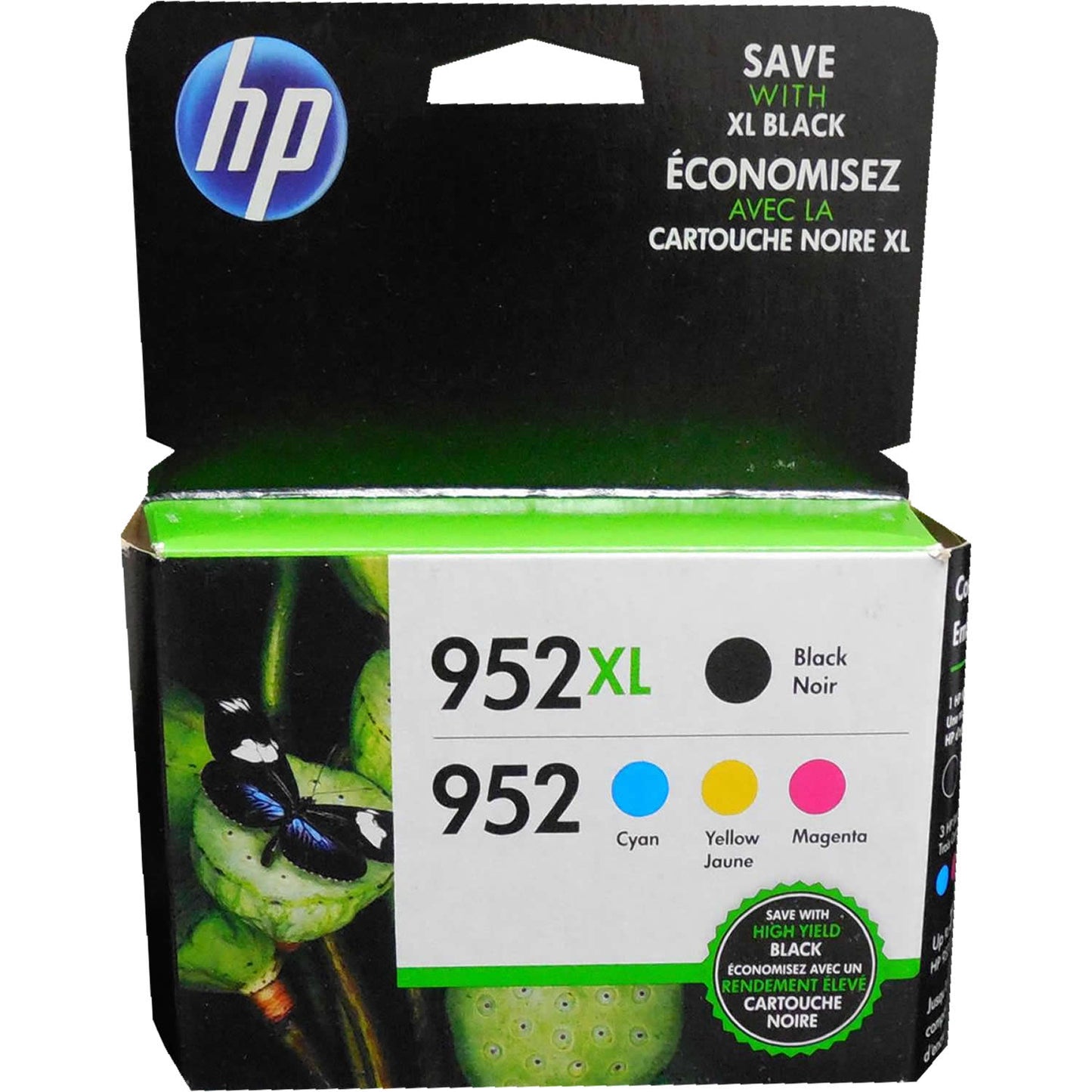 HP N9K28AN (952XL/952) Black XL and Tri Color Standard Yield Ink Cartridge