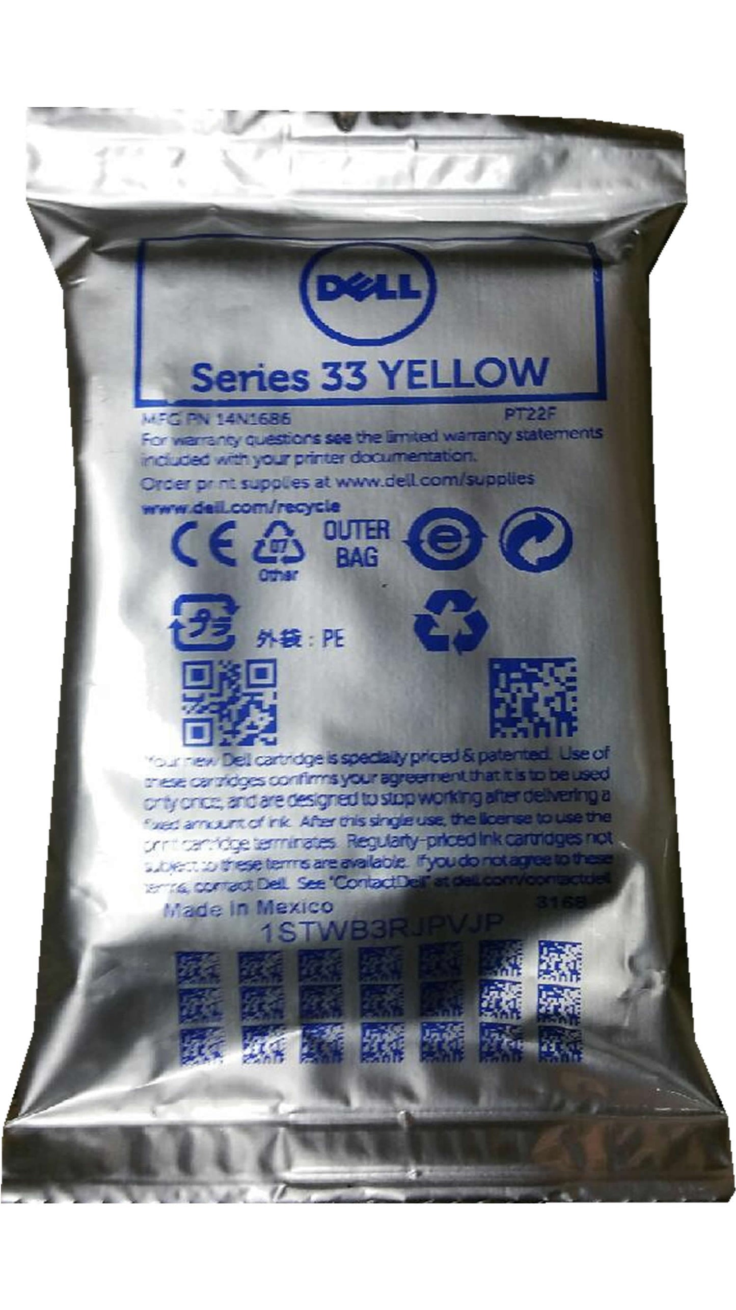 DELL PT22F (GRW63) Series 33 Yellow Extra High Yield Ink 700p