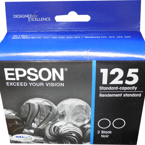 EPSON T125120-D2 (125) Black Ink 2-Pack