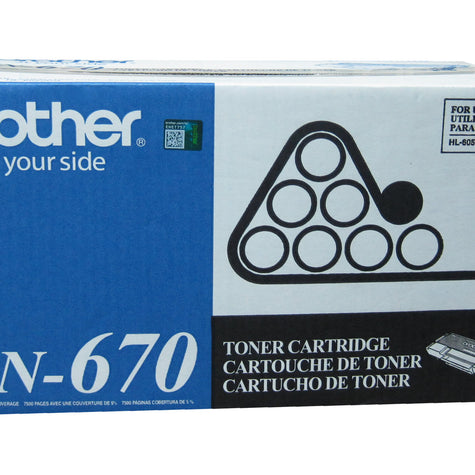BROTHER TN-670 Black High Yield Toner 7.5k