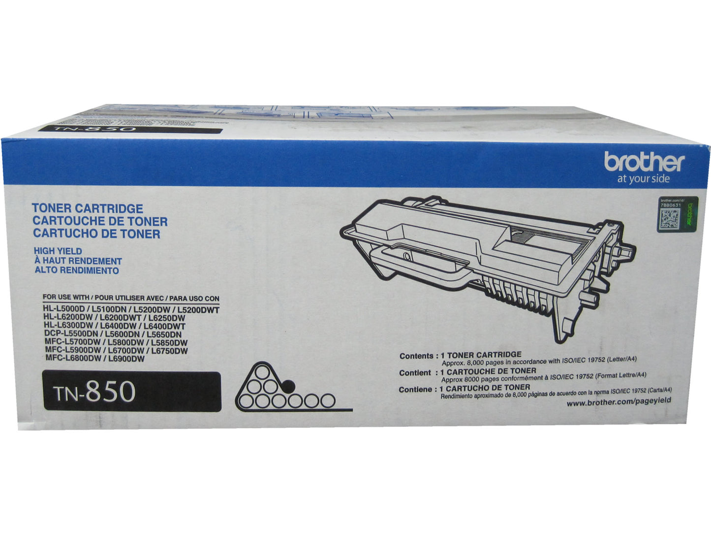 BROTHER TN-850 High Yield Toner Cartridge 8k