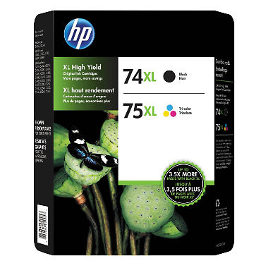 HP M0J02BN (74XL/75XL) Combo Pack Ink Cartridges