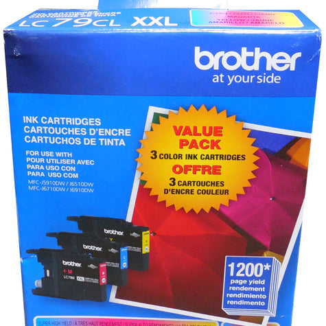 BROTHER LC79CLXXL (LC793PKS) Tri-Color Ink Cartridges