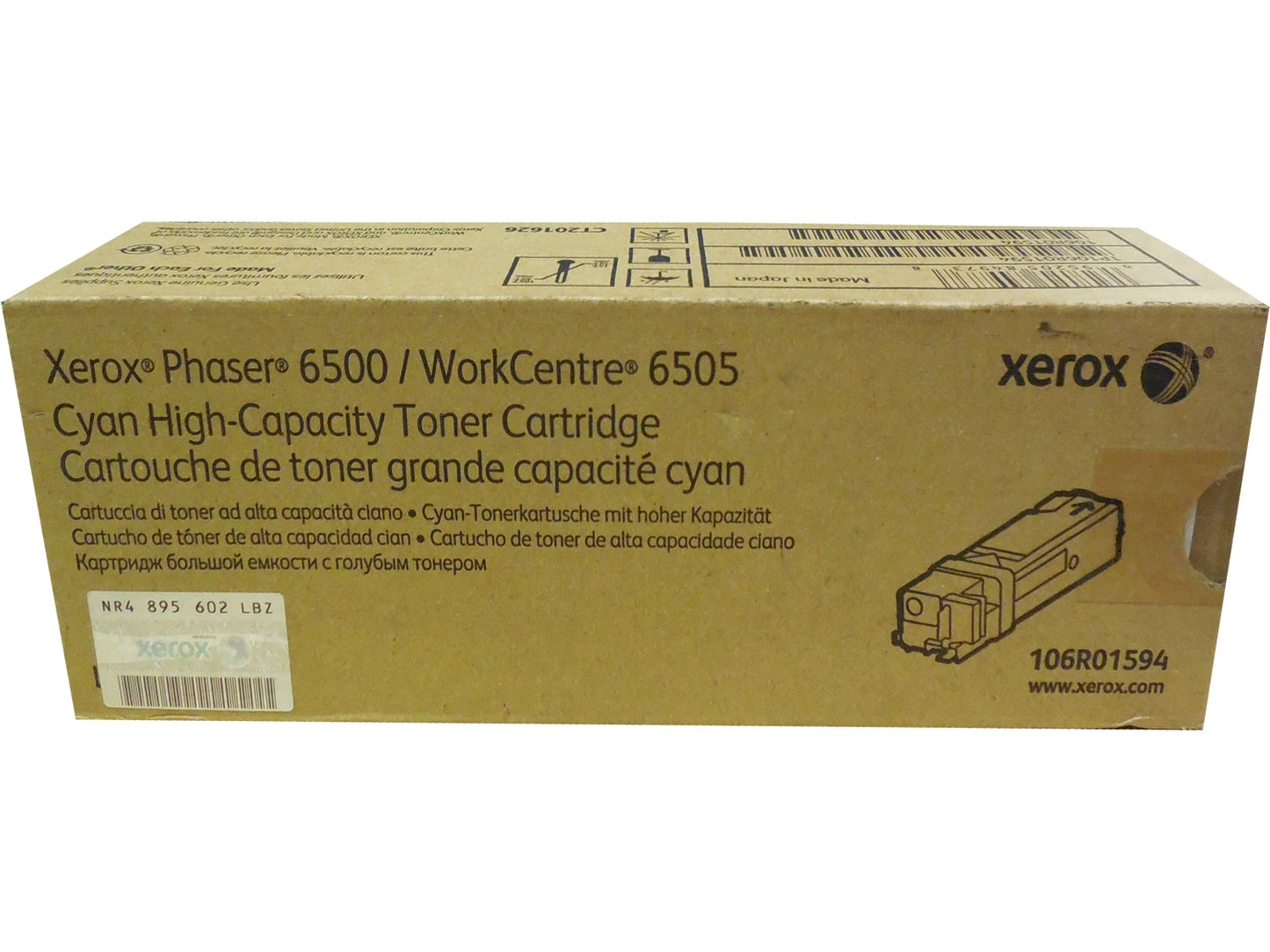 XEROX 106R01594 (106R1594) Cyan High Yield Toner 2.5k