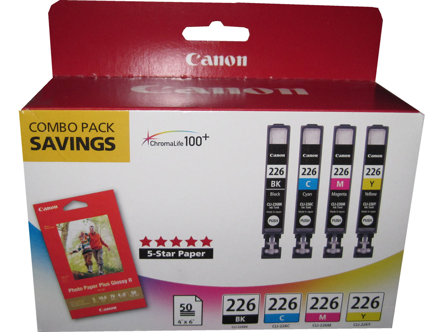 CANON CLI-226 (4546B007AA) Black + Colors Multi-pack (KCMY) + Paper