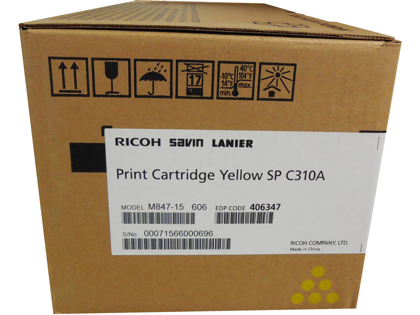 RICOH 406347 Yellow Toner 2.5k