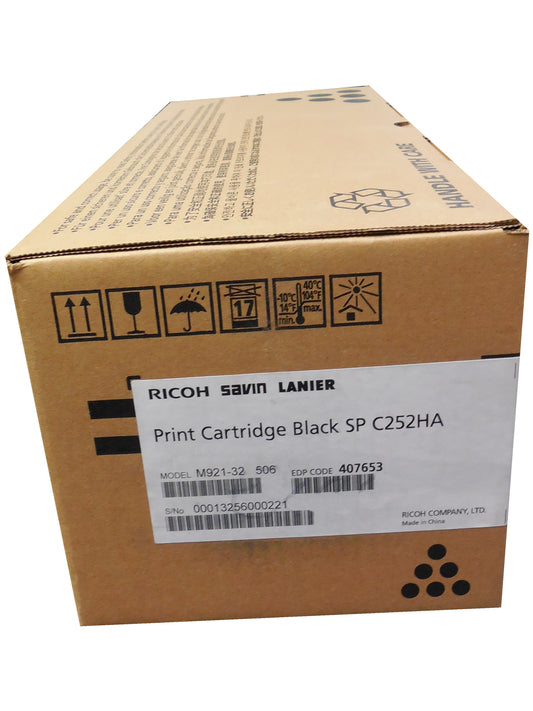 RICOH 407653 Black Toner Cartridge SP C252HA