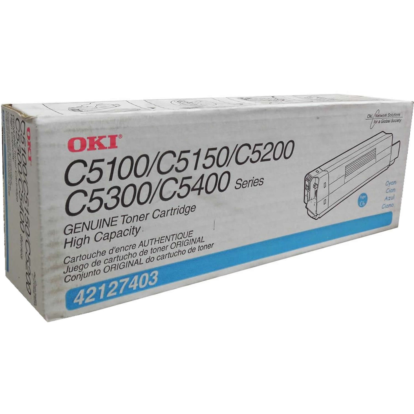 OKIDATA 42127403 Cyan High Yield Toner 5k