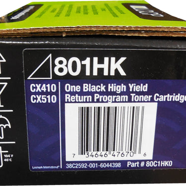 LEXMARK 80C1HK0 Black High Yield Toner 4k