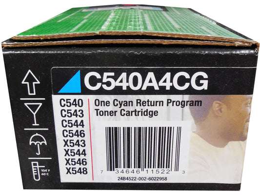 LEXMARK C540A4CG Cyan Return Program Toner 1k