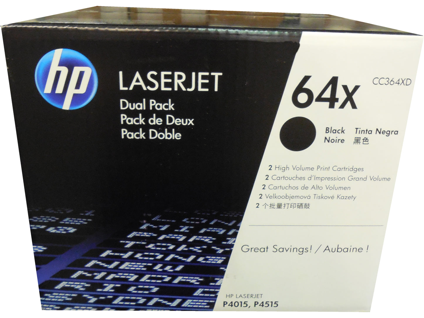 HP CC364XD (64X) Black Toner Cartridges Dual Pack