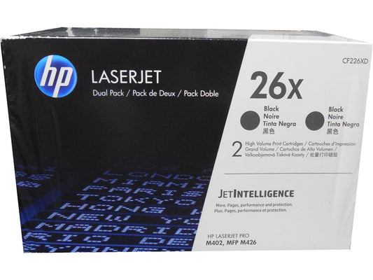 HP CF226XD (26X) High Yield Black Toner Cartridge Dual Pack