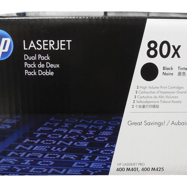 HP CF280XD (80X) Black High Yield Toner Dual Pack 6.9k ea