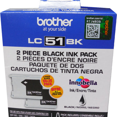 BROTHER LC-51BK Black Ink 2-Pack 500p ea.