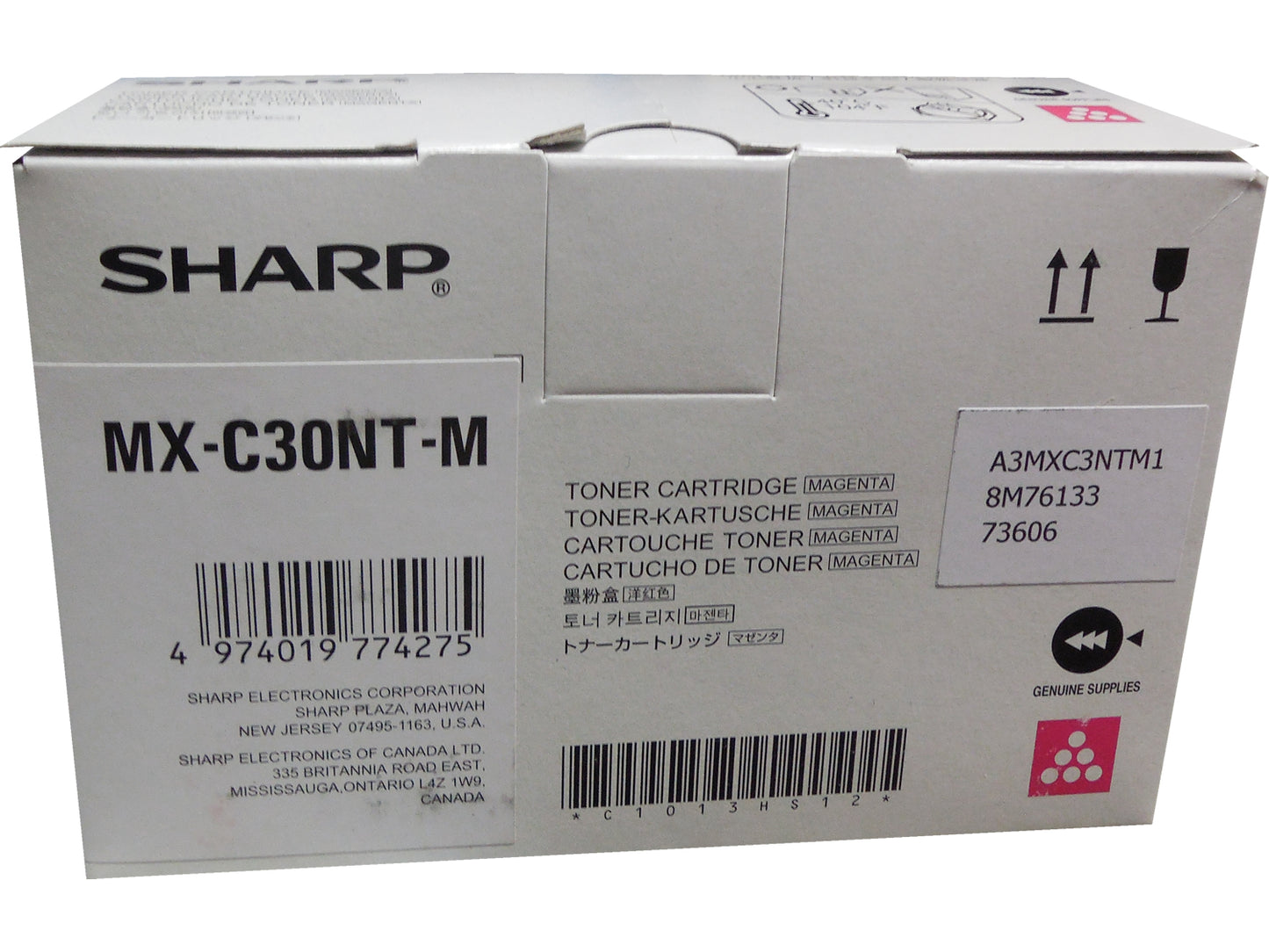 SHARP MX-C30NT-M Magenta Toner Cartridge