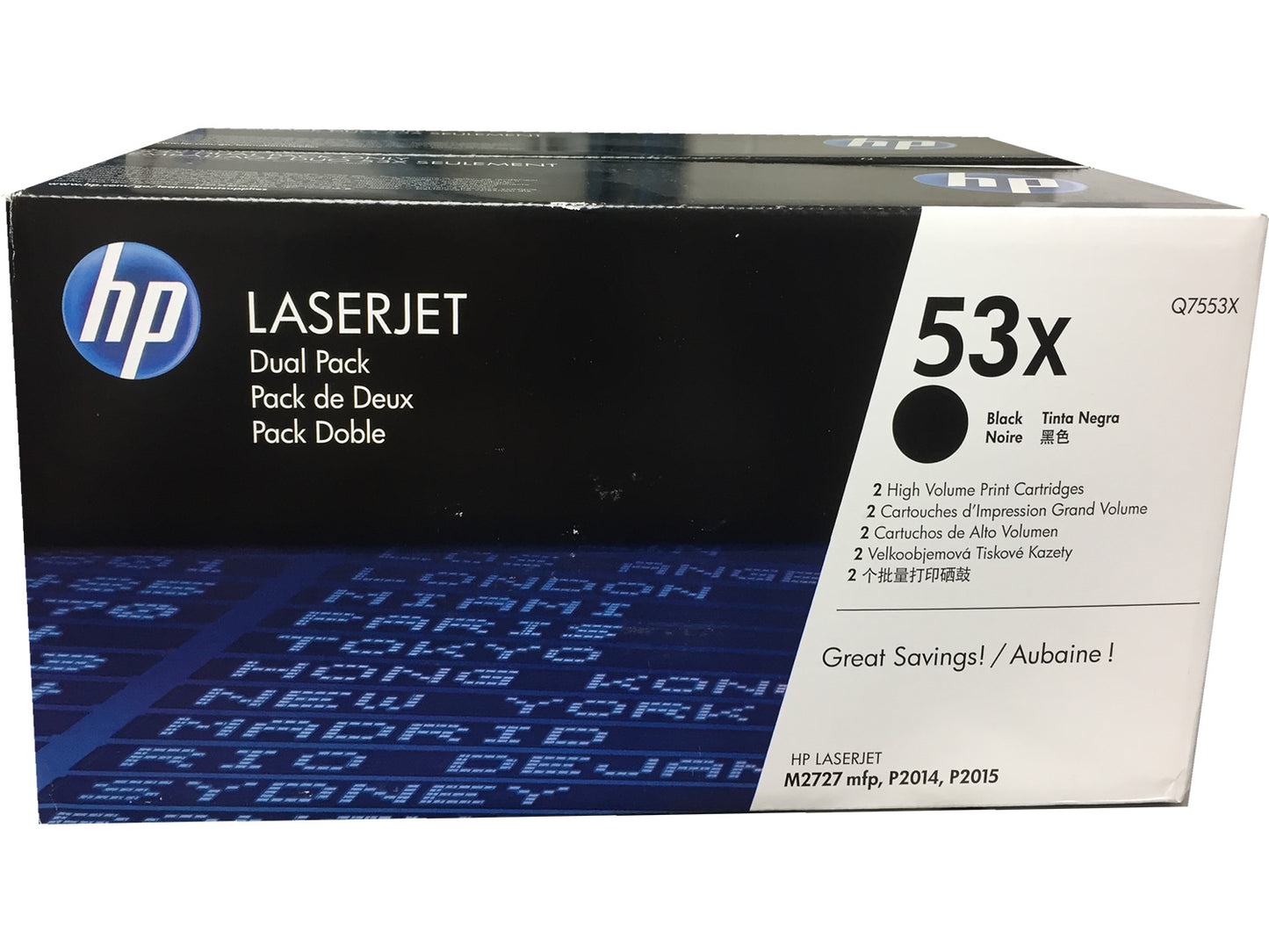 HP Q7553XD (53X) Black High Capacity Toner Dual Pack