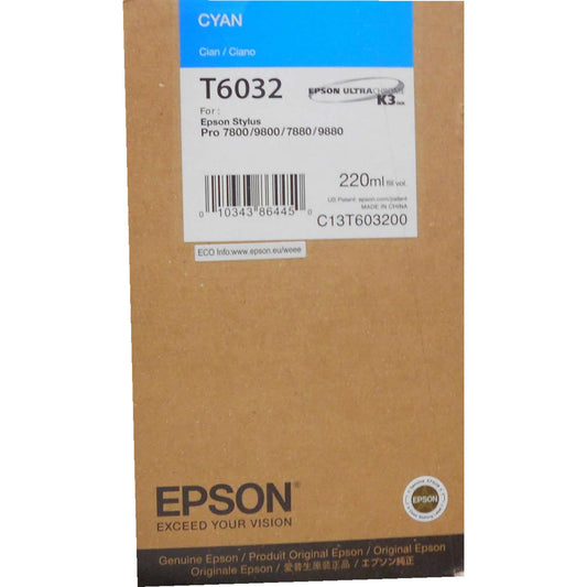 EPSON T603200 Cyan High Yield Ink 220ml