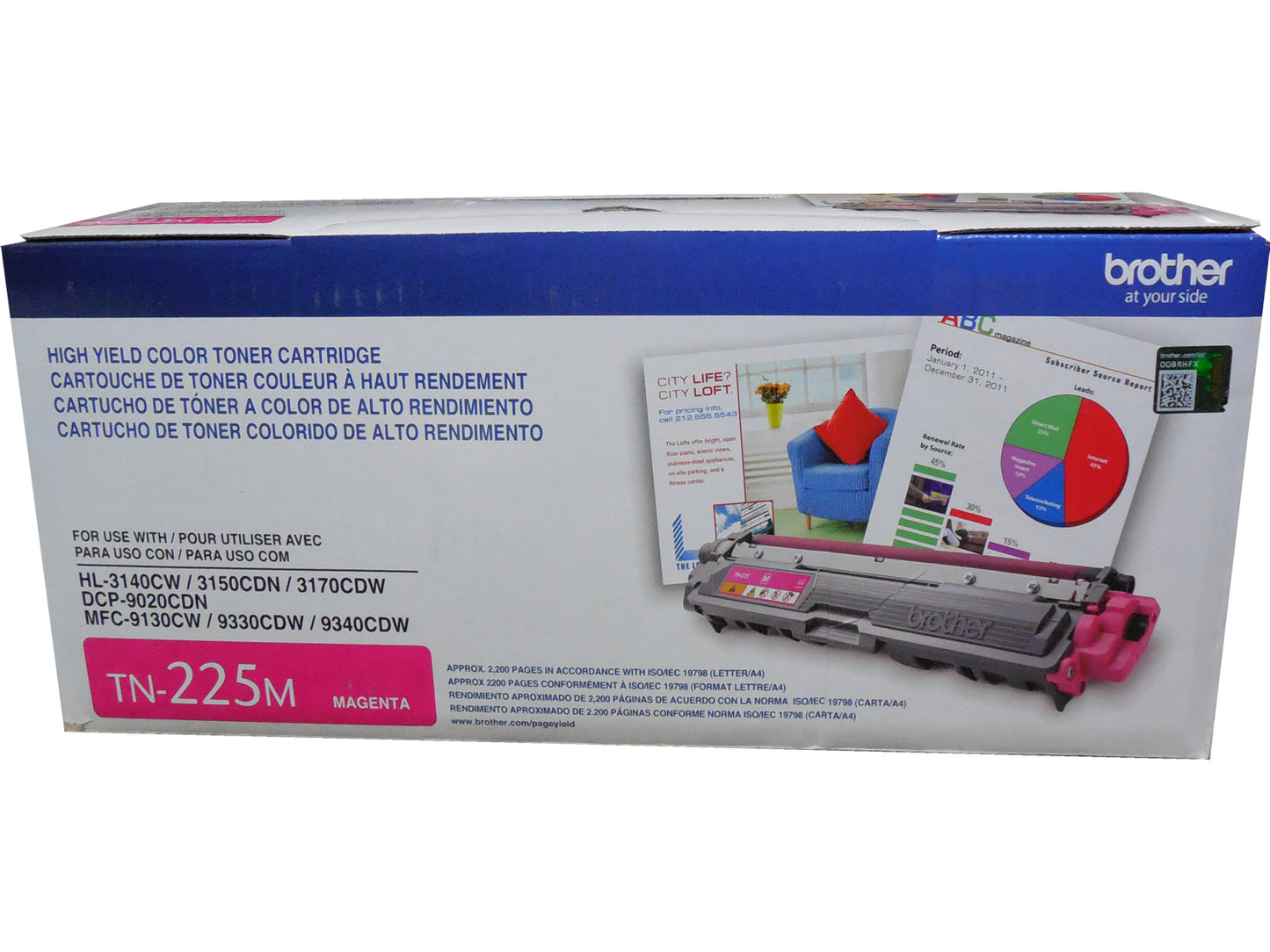 BROTHER TN-225M Magenta High Yield Toner 2.5k