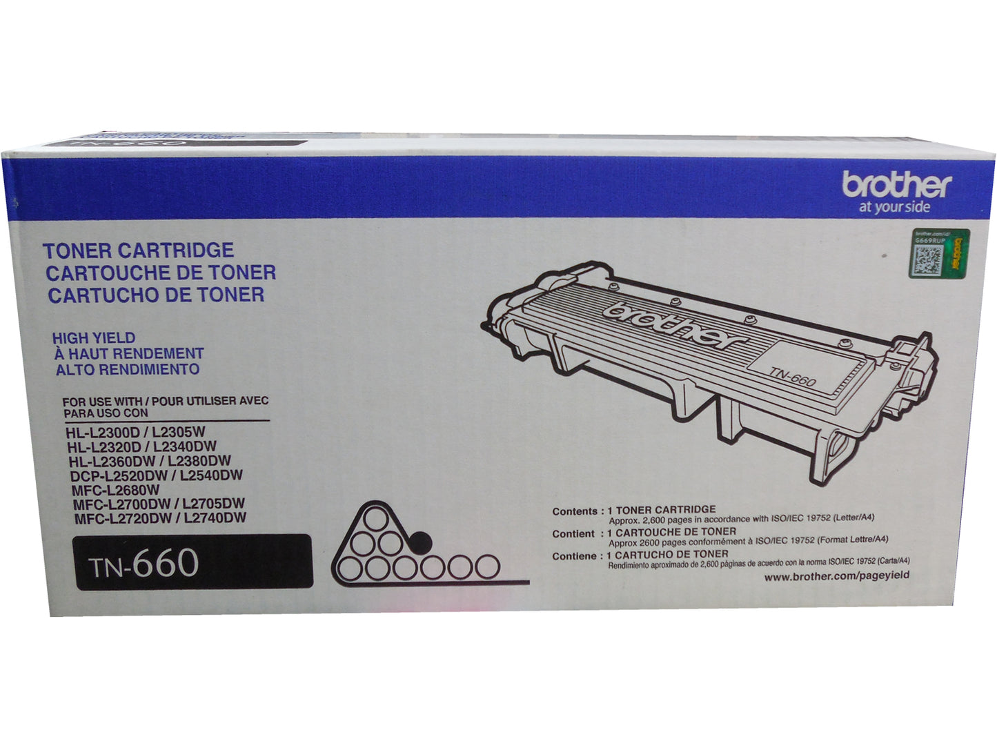 BROTHER TN-660 High Yield Toner Cartridge 2.6k