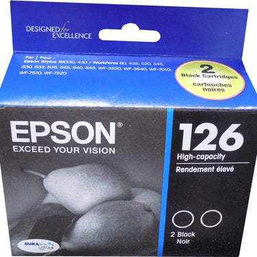 EPSON T126120-D2 (126) Black High Yield Ink 2-Pack